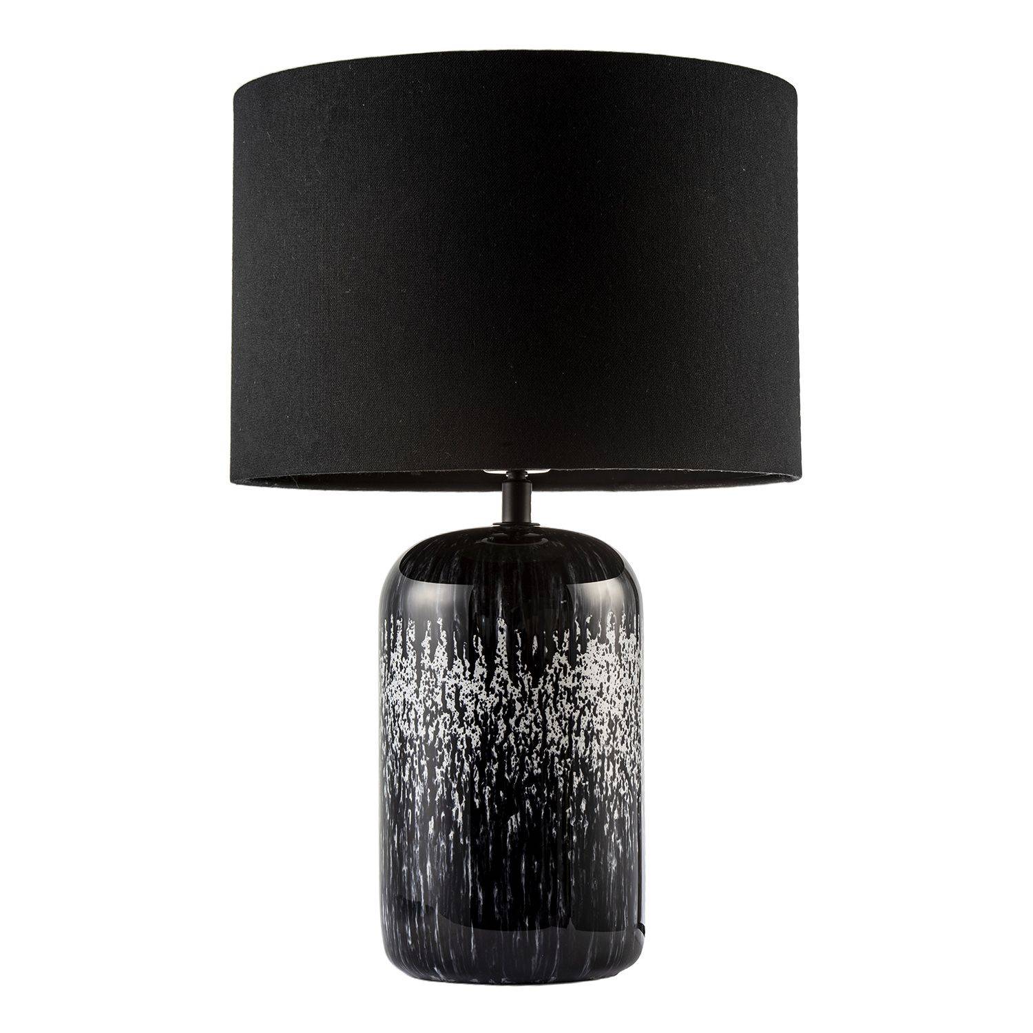 Happy Homewares Black and White Marble Drip Snowflake Glass Table Lamp - 30cm - Image 1