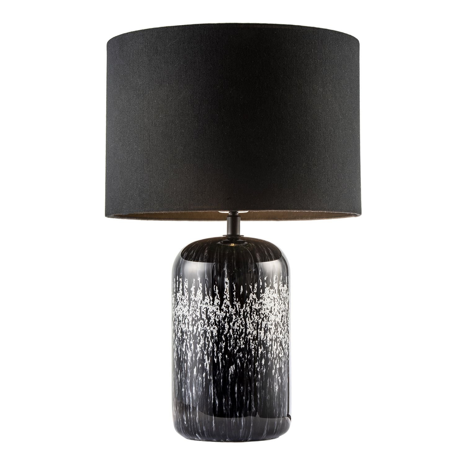 Happy Homewares Black and White Marble Drip Snowflake Glass Table Lamp - 30cm - Image 2