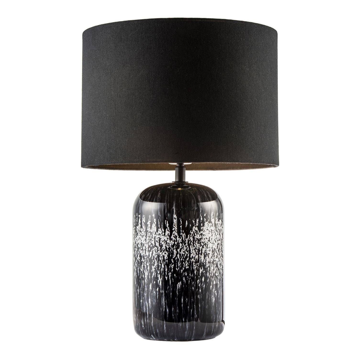 Happy Homewares Black and White Marble Drip Snowflake Glass Table Lamp - 30cm - Image 2