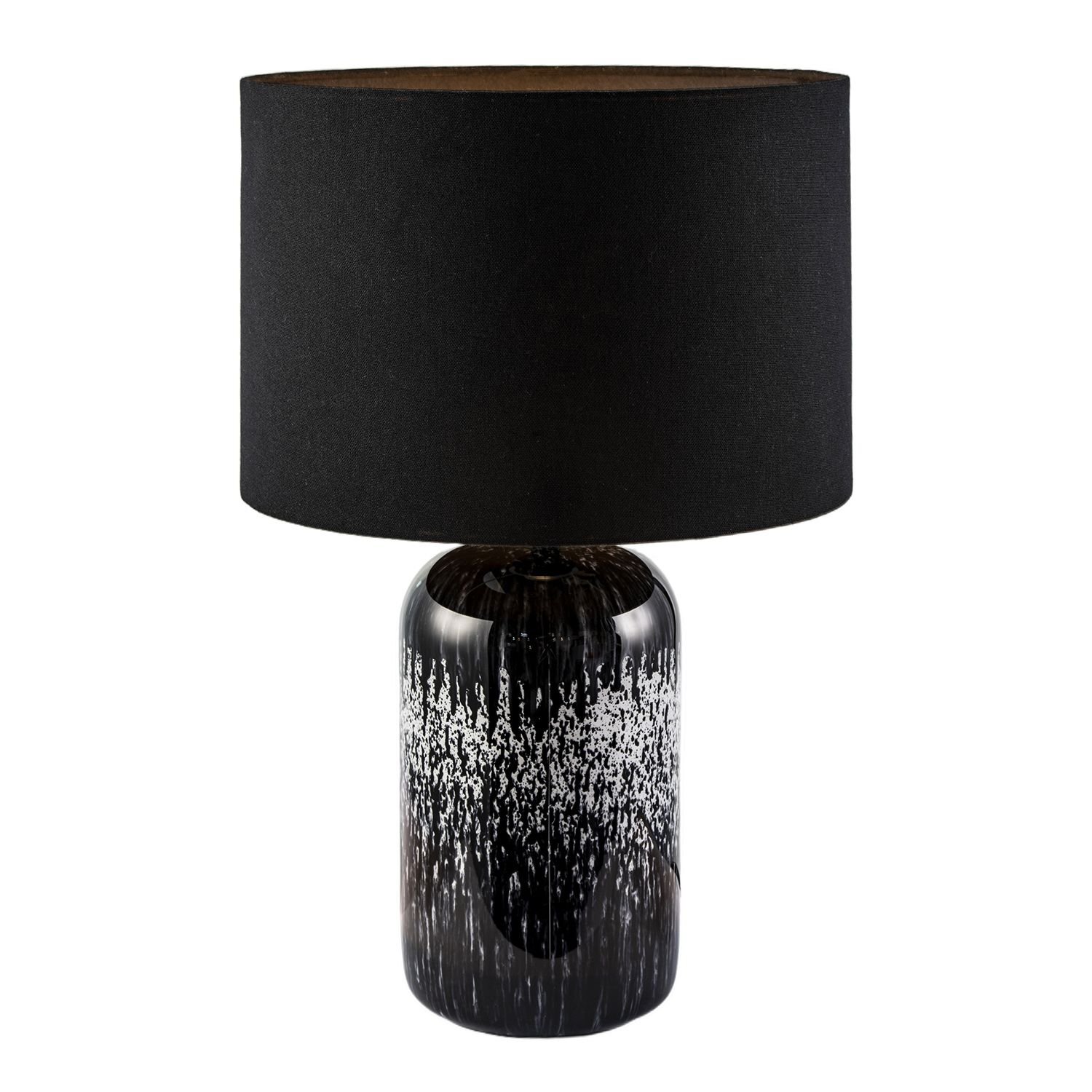 Happy Homewares Black and White Marble Drip Snowflake Glass Table Lamp - 30cm - Image 3