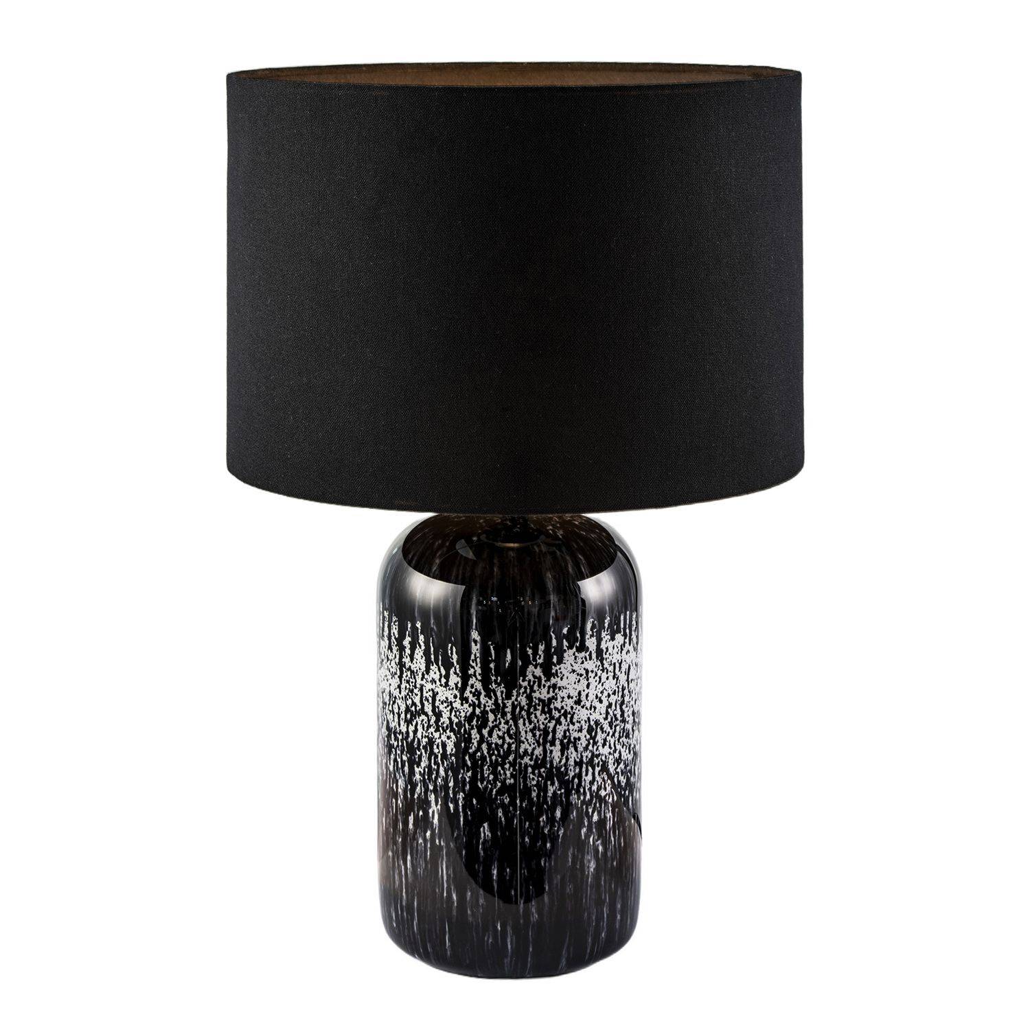 Happy Homewares Black and White Marble Drip Snowflake Glass Table Lamp - 30cm - Image 3