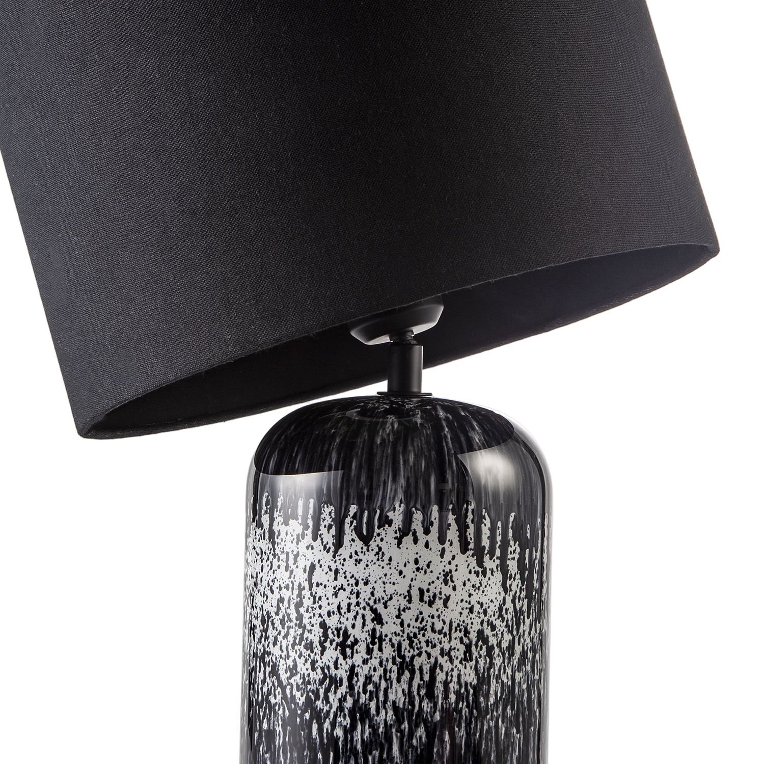 Happy Homewares Black and White Marble Drip Snowflake Glass Table Lamp - 30cm - Image 4
