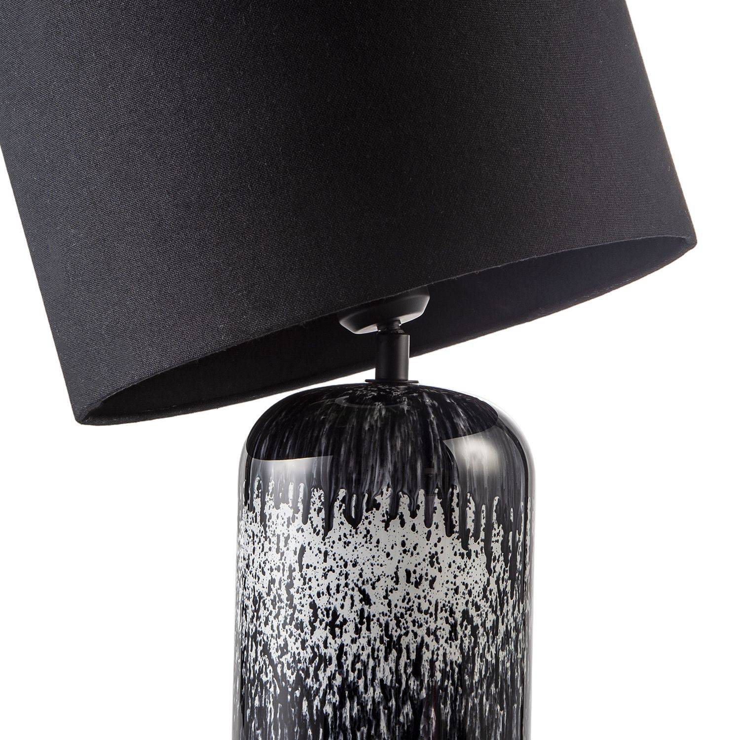 Happy Homewares Black and White Marble Drip Snowflake Glass Table Lamp - 30cm - Image 4