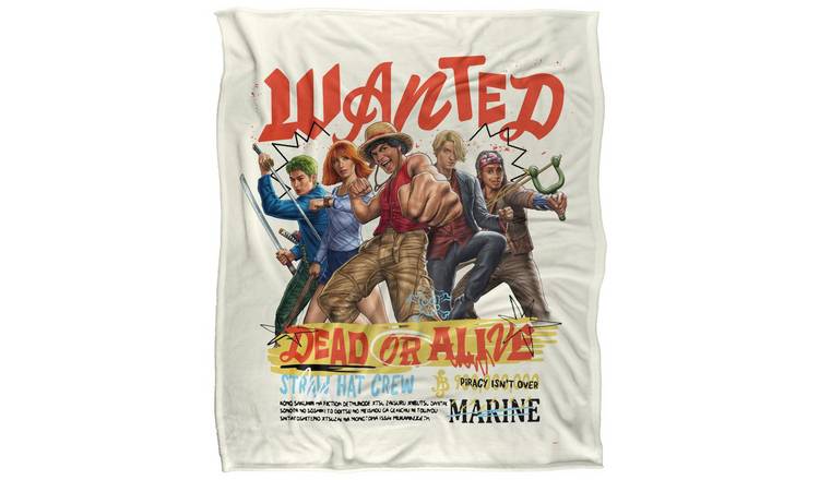 One Piece Straw Hat Crew Wanted Dead Or Alive Soft Blanket - 127cm x 152cm