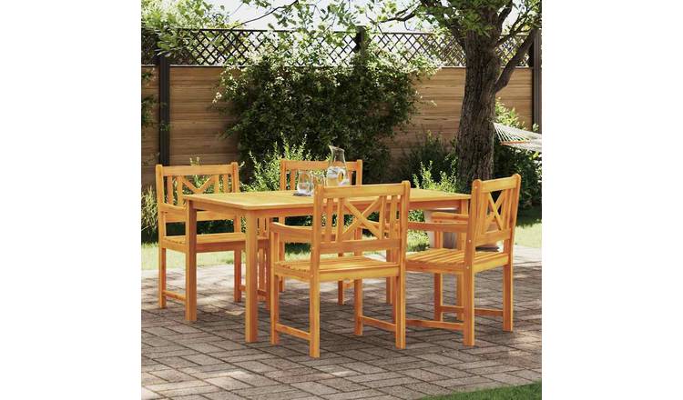 Walplus 5 Piece Garden Dining Set Open Shelf - Brown - 150 x 90 x 74 cm