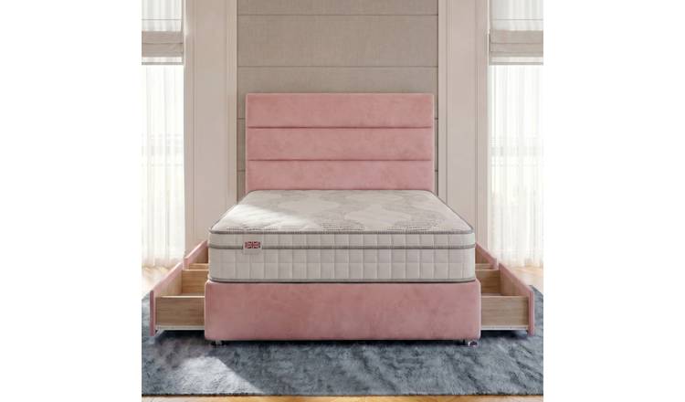 Somnior Regent Velvet Super King 4 Drawer Pocket Mattress Divan Bed Set - Pink