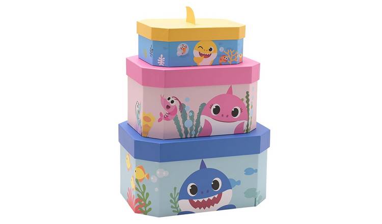 Baby Shark Set of 3 Nesting Storage Boxes - Multi