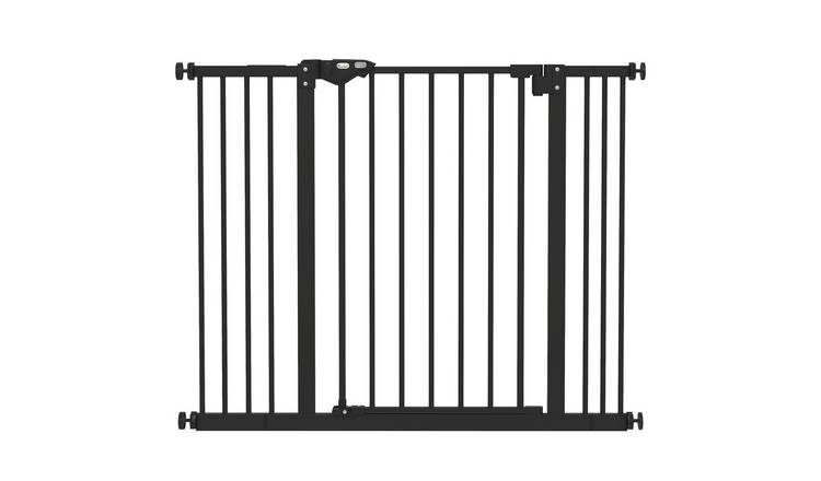 PawHut Pressure Fit 2-Extension Auto Closing Dog Gate - 74-100cm - Black