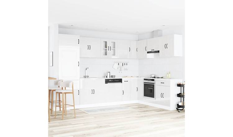 Walplus 2 Door Rectangular Storage Cabinet - Glossy White - 80 x 46 x 81.5 cm