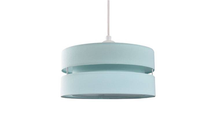 Happy Homewares Duck Egg Linen Fabric Triple Tier Pendant Shade - 26cm