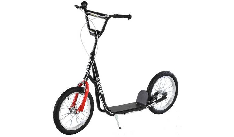 HOMCOM Age 5 Years Plus Adjustable Height Dual Brake Kick Scooter – Black