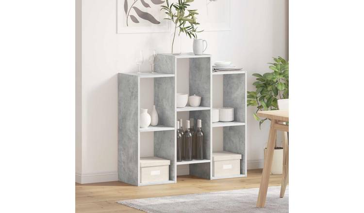 Walplus 3 Shelf Sideboard - Concrete Grey - 90 x 30 x 90 cm