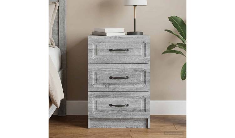 Walplus Engineered Wood Bedside Table - Grey Sonoma - 43 x 41 x 63.5 cm