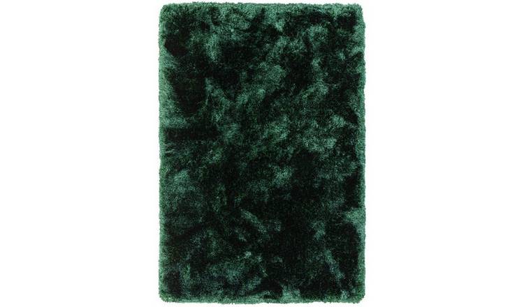 Mega Flooring Green Shaggy Plain Rug - 70 x 140cm