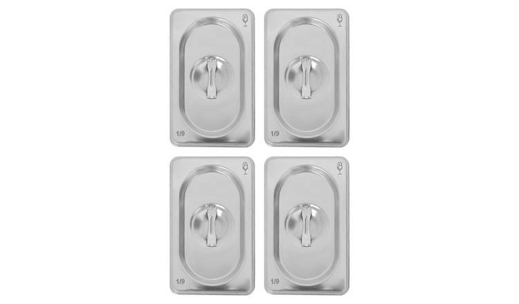 Argon Tableware Steel Gastronorm Container Lids 1/9 - Set of 4