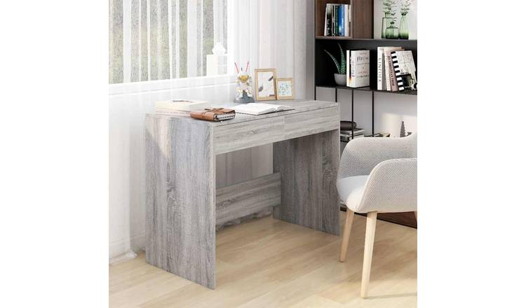 Walplus Engineered Wood Desk - Grey and Oak - 101 x 50 x 76.5 cm