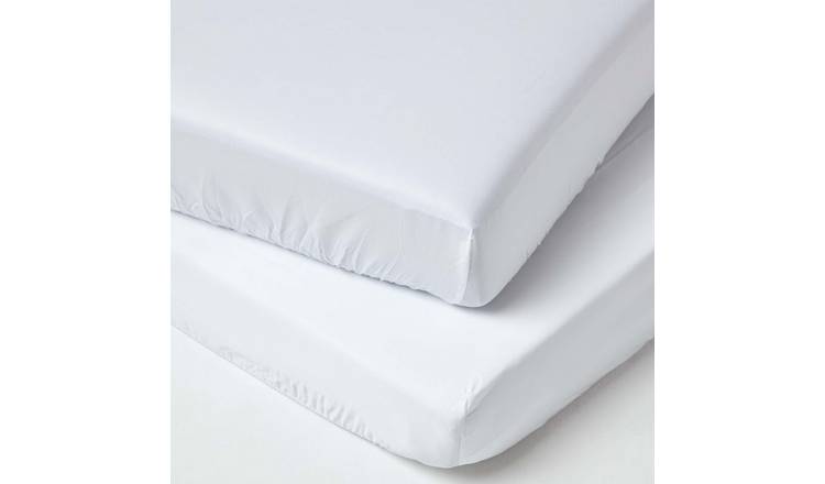 Homescapes 2 Organic Egyptian Cotton White Kids Fitted Sheets - Cot