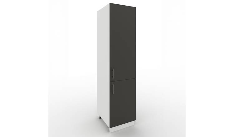 JD Greta 500mm Adjustable Leg Tall Larder Cabinet with 2 Doors - Dark Grey Matt