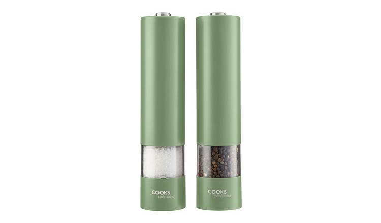 Cooks Professional Electric Salt and Pepper Mill Set - Green