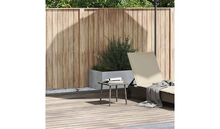Walplus Poly Rattan Garden Coffee Table Rectangular - Grey - 40 x 40 x 37 cm