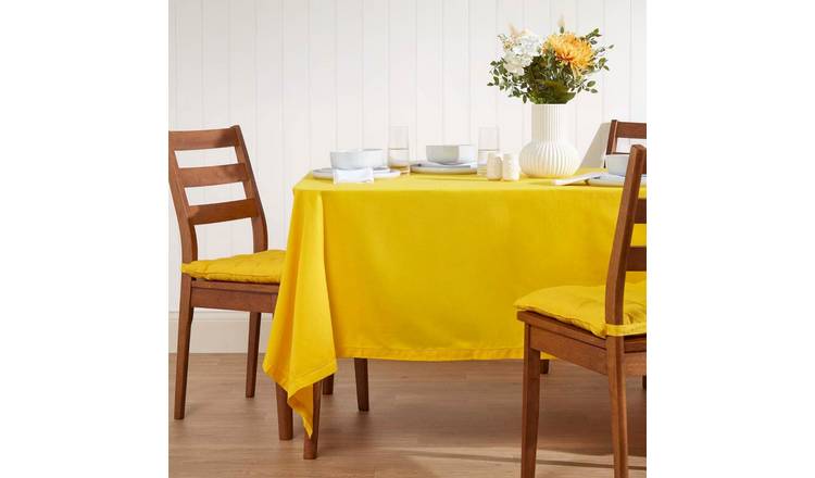 Homescapes Cotton Tablecloth - 137 x 228 cm - Yellow