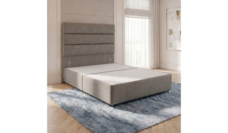Somnior Regent Linen Small Single Divan Bed 54" Headboard - Silver