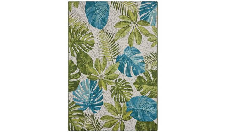 Hanse Home Green Flair Indoor Outdoor Tropical Patio Flatweave Rug - 120 x 180cm