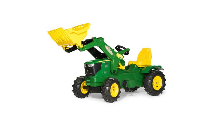 Rolly Toys John Deere 6210R Ride-On Pedal Tractor with Frontloader - Green
