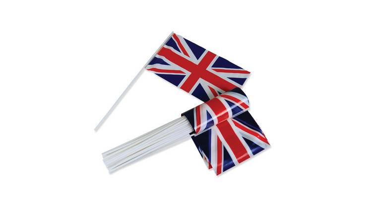 Bristol Novelty Union Jack Hand Waver Flags Pack of 50 - Blue & White & Red