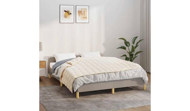 Walplus 10 kg Polyester Weighted Blanket - Light Cream - 138 x 200 cm
