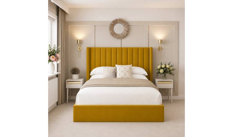 Bed Choices Madison Kingsize Bed Frame With 54" Headboard - Mustard