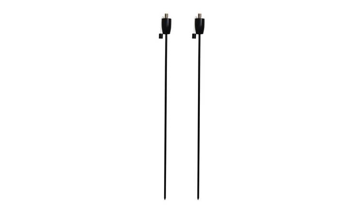 Harbour Housewares Metal Barrel Garden Fire Torches - 1.46m - Black - Pack of 2