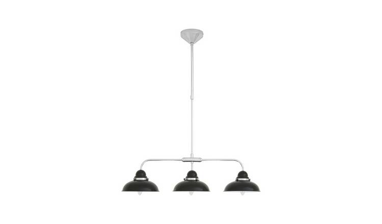 Orsina Jasper 3 Light Pendant Light - Black and Chrome