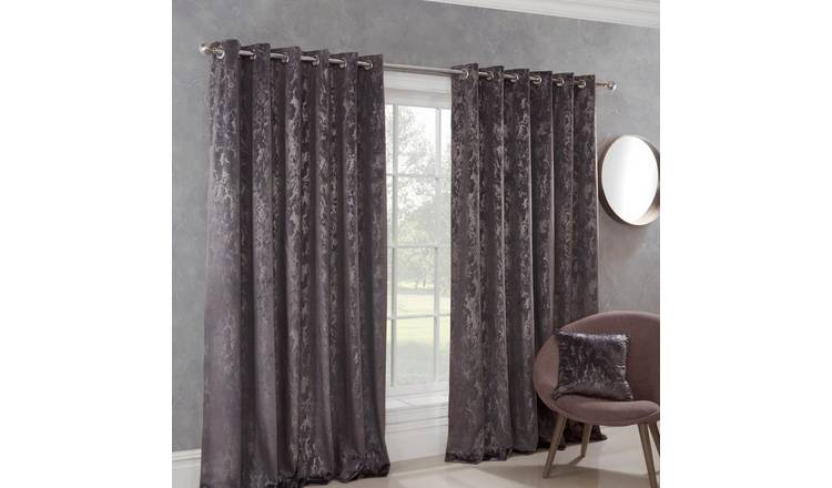 Sundour Malmo Eyelet Curtains - Charcoal - 117 x 137cm