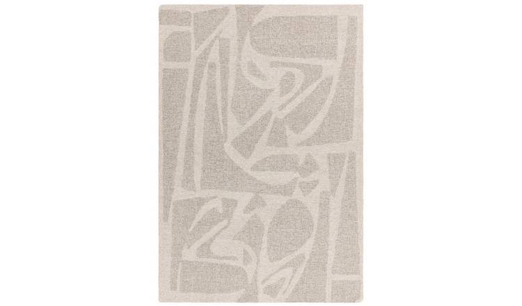 Mega Flooring White Handmade Abstract Rug - 120 x 170cm