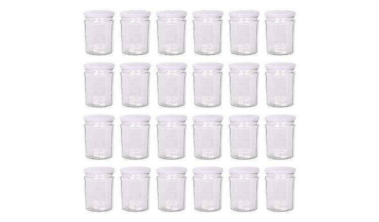 Argon Tableware Glass Jam Jars with Lids - Pack of 24