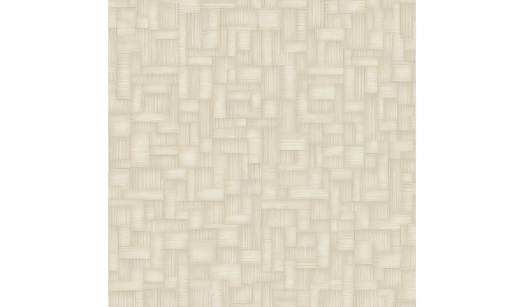 Grandeco Camu Geometric Blocks Textured Wallpaper - Neutral