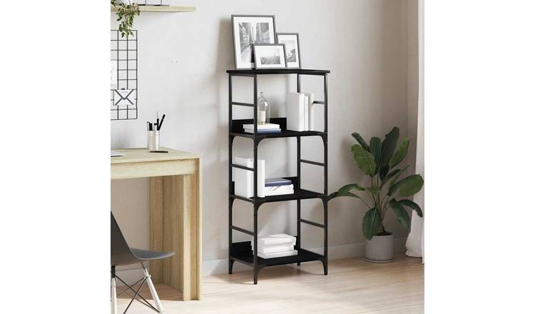 Walplus 3 Tier Engineered Wood Bookshelf - Dark Oak - 50 x 33 x 117.5 cm