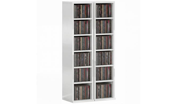 HOMCOM Set of 2 Storage Units with Adjustable Shelves - High Gloss White