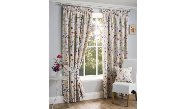Sundour Hampshire Pencil Pleat Curtains - Multi - 117 x 137cm