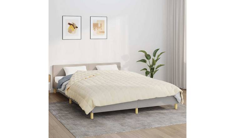 Walplus 15 kg Polyester Weighted Blanket - Light Cream - 220 x 240 cm