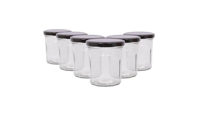 Argon Tableware Glass Jam Jars with Lids - Pack of 6