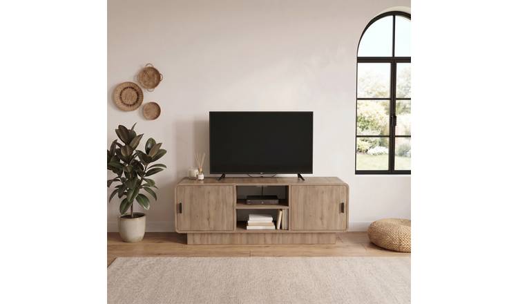 Decortie Rovel 2 Door TV Unit Wood Effect - Natural Oak