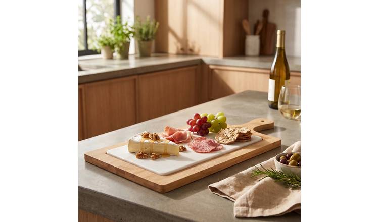 Orsina Monzaro Marble And Bamboo Cheese Board - Two Tone