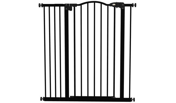 PawHut Adjustable Pressure Fit Auto Close Dog Stair Gate - 74-94cm - Black