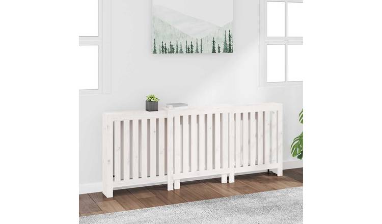 Walplus Solid Wood Radiator Cover - White - 210 x 21 x 85 cm