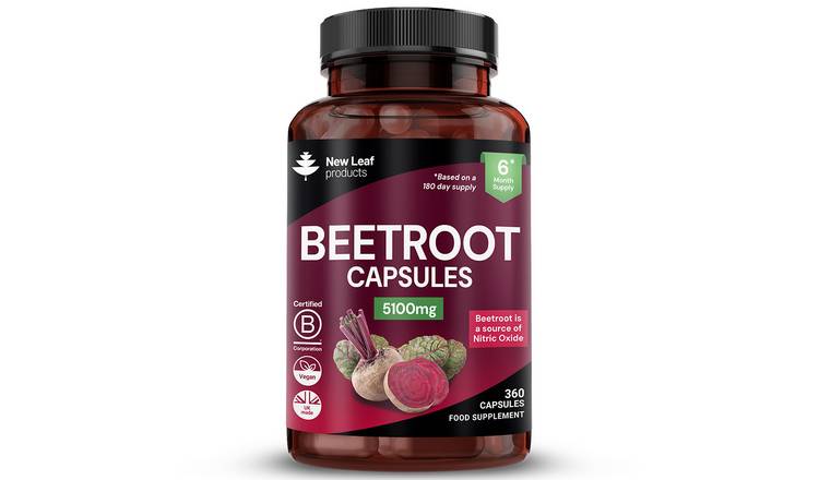 New Leaf Beetroot Extract with Black Pepper 5100mg - 360 Capsules
