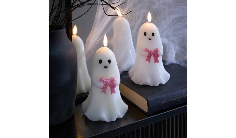 OHS 2 Pack Ghost LED Candles - White