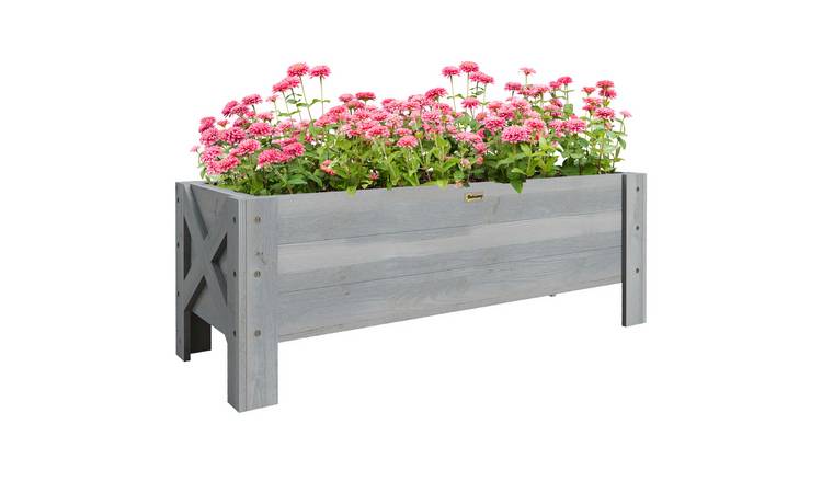 Outsunny 58L Garden Raised Bed Planter - Grey