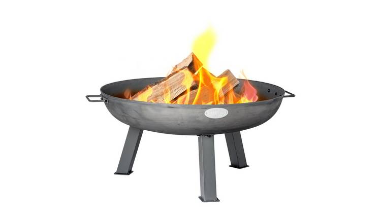 Harbour Housewares Cast Iron Garden Fire Pit - Grey - 75cm